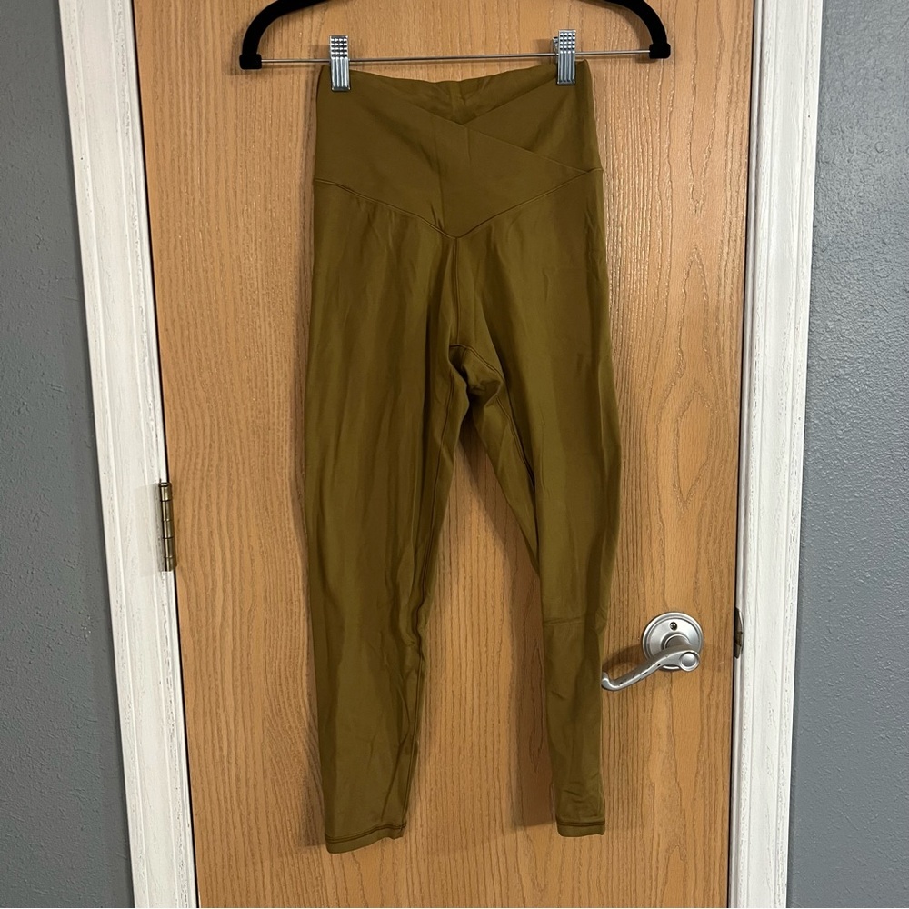Olive Green High-Waisted Leggings